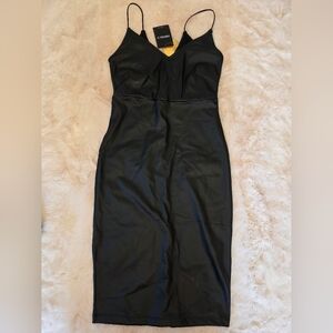 Forever 21 Elegant Black Spaghetti Strap Plether Dress